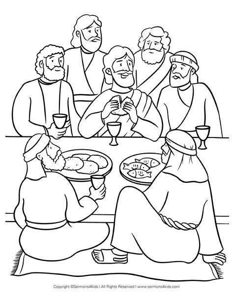 coloring pages of the last supper for kids